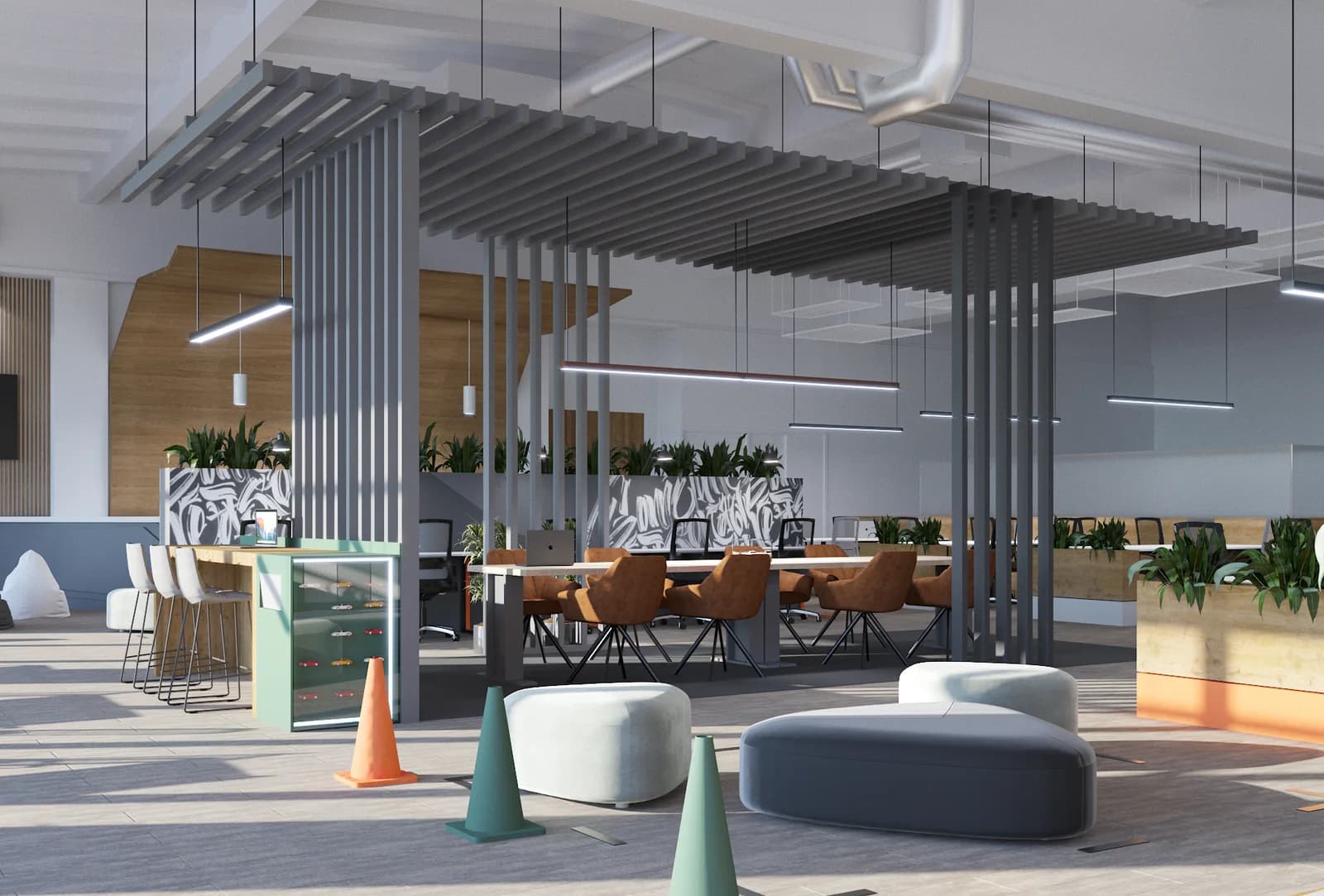 Shared workspace at Coworking 3.14 in Kyiv